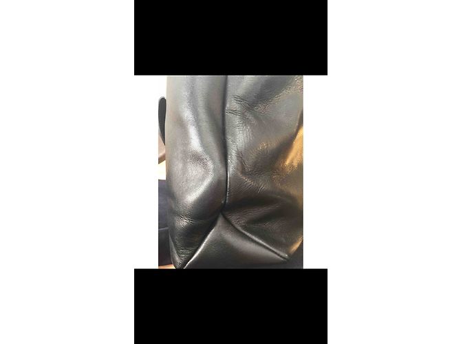 Sac à main Céline en cuir et python noir - vue 10