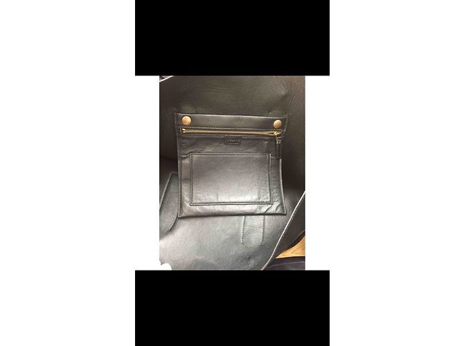 Sac à main Céline en cuir et python noir - vue 4