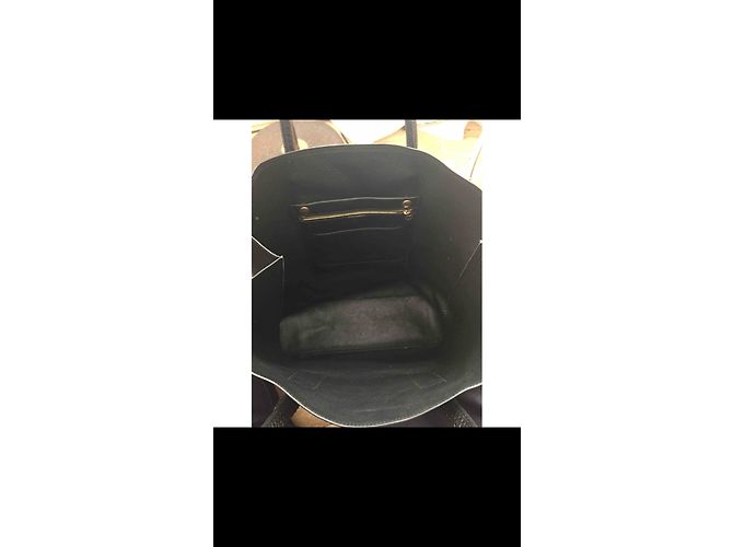 Sac à main Céline en cuir et python noir - vue 6