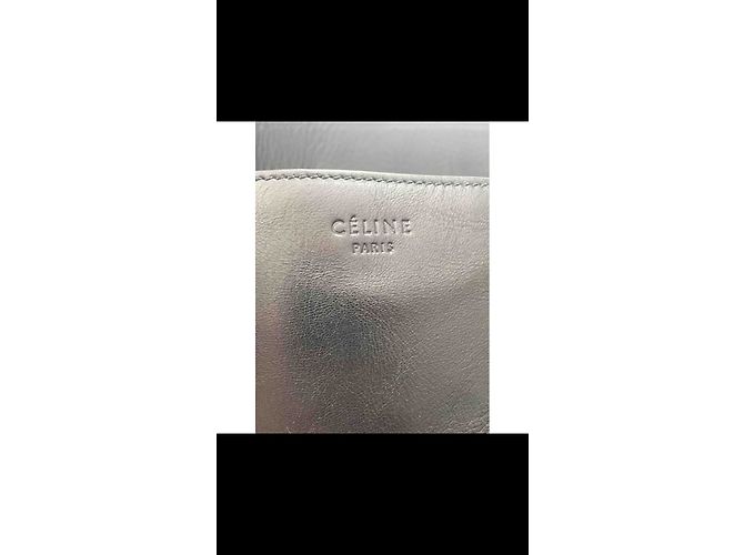 Sac à main Céline en cuir et python noir - vue 7