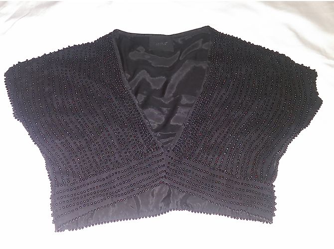Top negro con perlas de viscosa Gestuz - vista 3