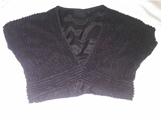 Top negro con perlas de viscosa Gestuz - vista 4