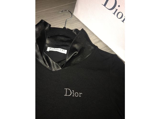 Top Christian Dior Negro de Viscosa - vista 2