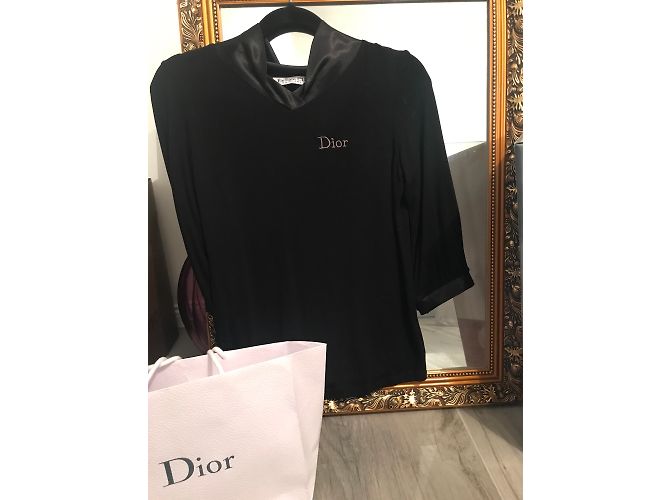 Top Christian Dior Negro de Viscosa - vista 4