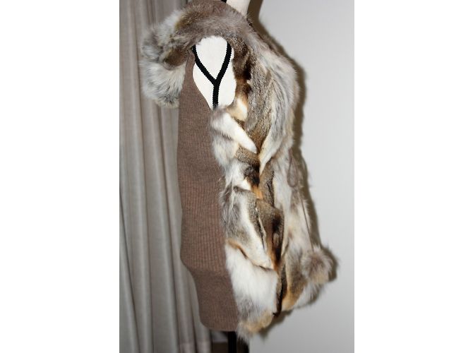 Autre Marque Abrigo GOES de piel de zorro y lana merino marrón Castaño - vista 6