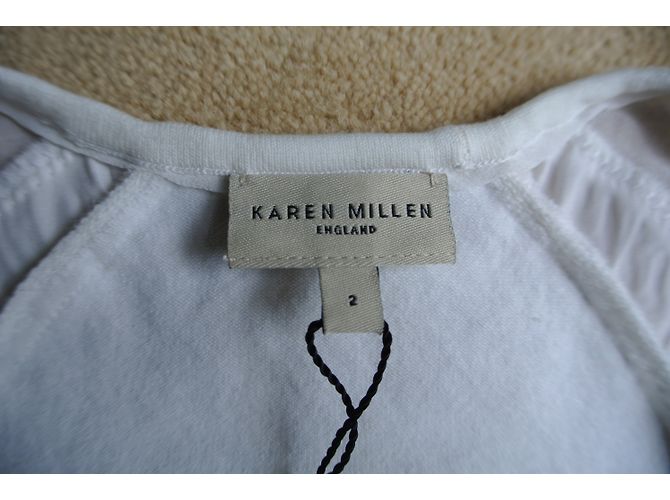 Top blanco Karen Millen de algodón y seda Talla M - vista 4