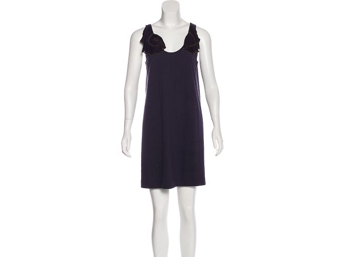 Vestido Céline sin mangas de jersey de algodón morado Azul marino - vista 2