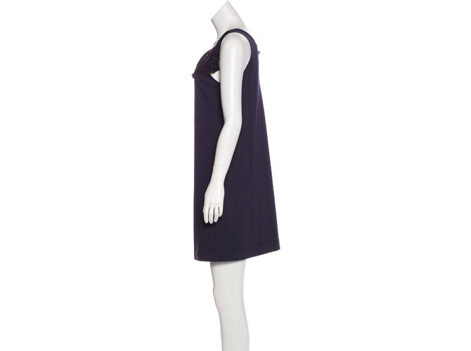 Vestido Céline sin mangas de jersey de algodón morado Azul marino - vista 3