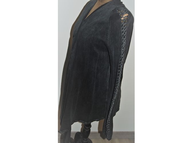 Calvin Klein Asymmetrische Weste Oversize Dunkelgrau Baumwolle XXL Anthrazitgrau - Ansicht 3
