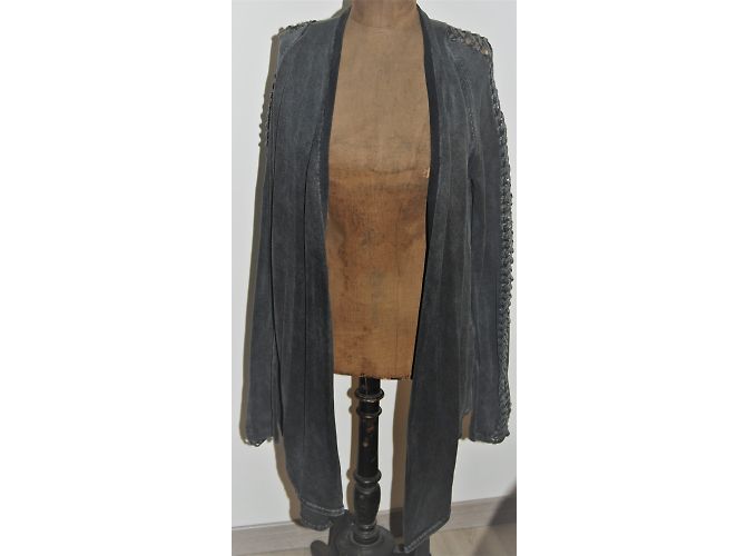 Calvin Klein Asymmetrische Weste Oversize Dunkelgrau Baumwolle XXL Anthrazitgrau - Ansicht 4