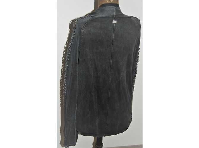 Calvin Klein Asymmetrische Weste Oversize Dunkelgrau Baumwolle XXL Anthrazitgrau - Ansicht 6
