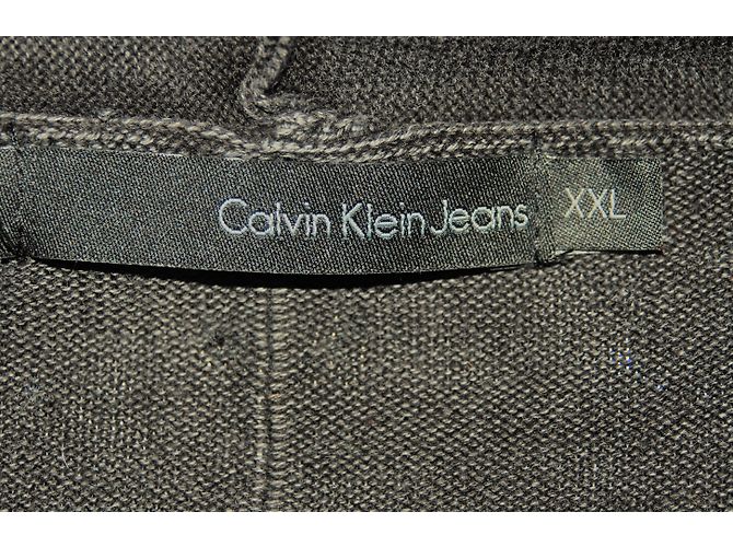 Calvin Klein Asymmetrische Weste Oversize Dunkelgrau Baumwolle XXL Anthrazitgrau - Ansicht 7
