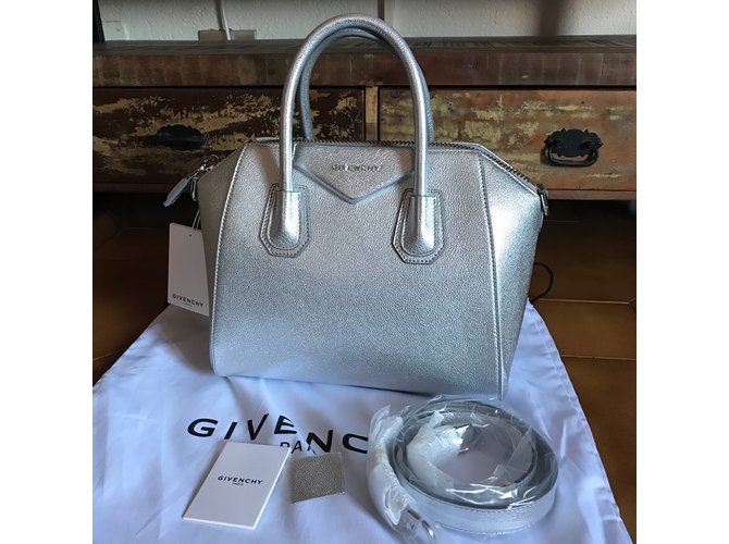 Borsa Antigona Givenchy in pelle argento Grigio - vista 3