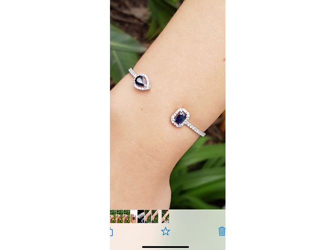 Autre Marque Bracciale in oro bianco con diamanti zaffiri e smeraldi Argento - vista 2