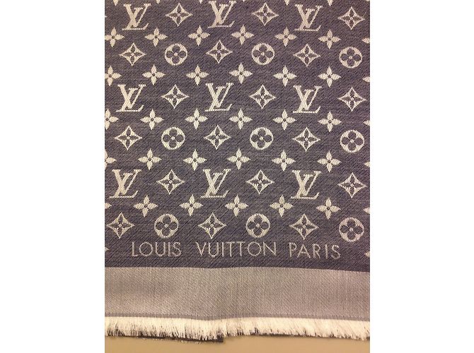 Louis Vuitton Bufanda clásica del monograma Azul - vista 2