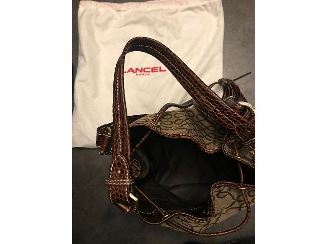 Lancel Borsa a Secchiello Playful Tela Monogramma Beige - vista 4