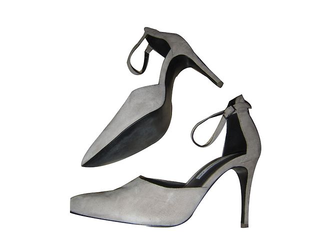 & Other Stories Pumps aus Leder Grau Grösse 38 - Ansicht 2