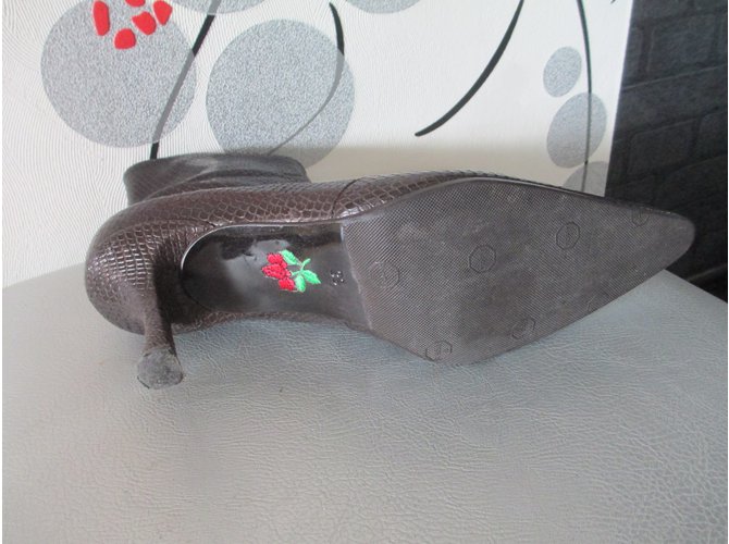 Free Lance Stiefeletten aus Python Dunkelbraun - Ansicht 6