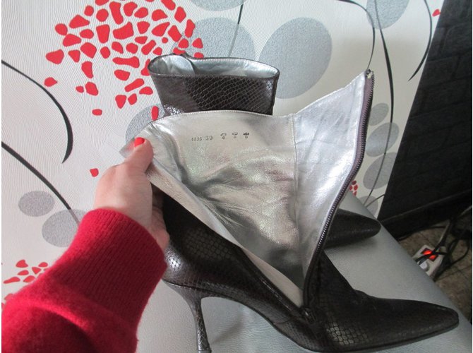 Free Lance Stiefeletten aus Python Dunkelbraun - Ansicht 7