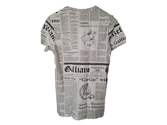 T-shirt John Galliano Mare Oumo Blanc - Taille S (48) - Neuf Avec étiquettes - Stretch