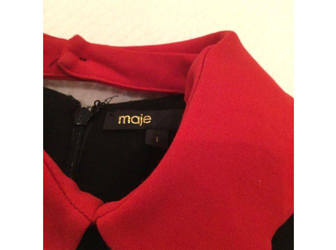 Maje Riri Stretch-Crêpe Kleid schwarz - Ansicht 4