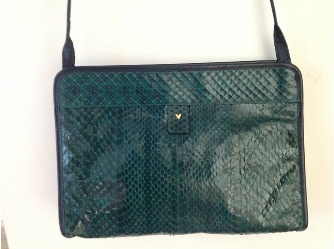 Bolsa Valentino Garavani em python azul esverdeado - vista 2