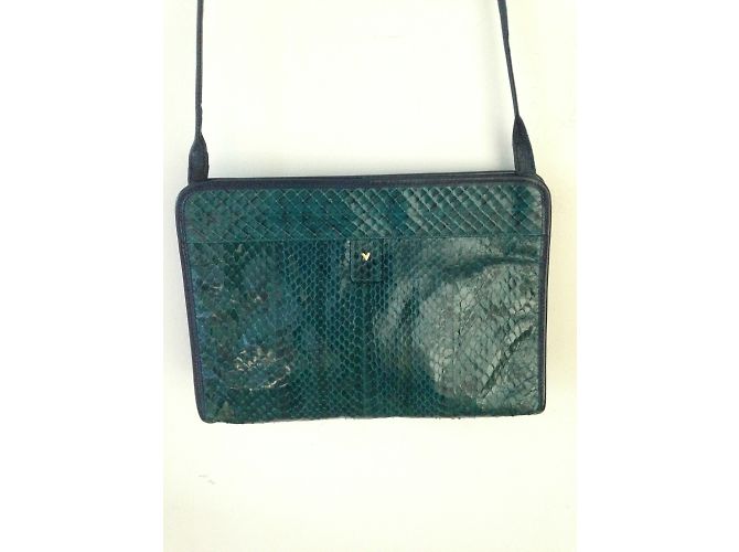 Bolsa Valentino Garavani em python azul esverdeado - vista 3