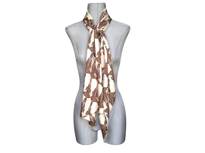 Sciarpa di seta Thomas Wylde Marrone Beige - vista 2