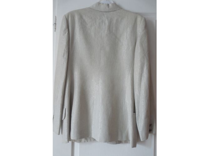 Gianni Versace Leinen Jacke Silbern - Ansicht 3