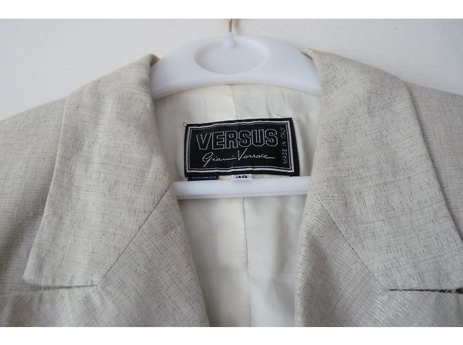 Gianni Versace Leinen Jacke Silbern - Ansicht 5