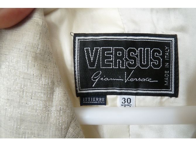 Gianni Versace Leinen Jacke Silbern - Ansicht 8
