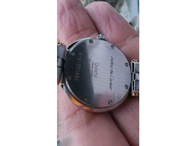 Autre Marque Relógio Cartier Santos Round em ouro e aço 33 mm Dourado - vista 3