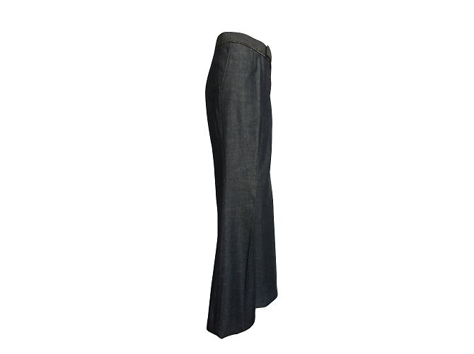Pantalones rectos acampanados Barbara Bui Initials gris oscuro algodón Gris antracita - vista 2
