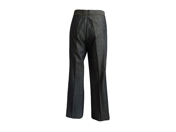 Pantalones rectos acampanados Barbara Bui Initials gris oscuro algodón Gris antracita - vista 3