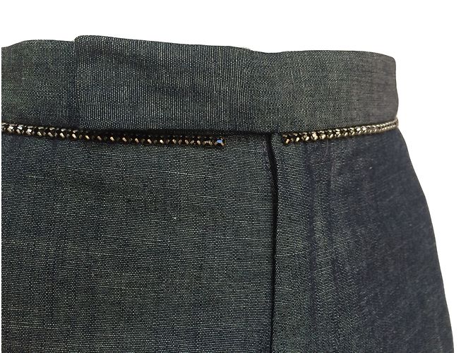 Pantalones rectos acampanados Barbara Bui Initials gris oscuro algodón Gris antracita - vista 4