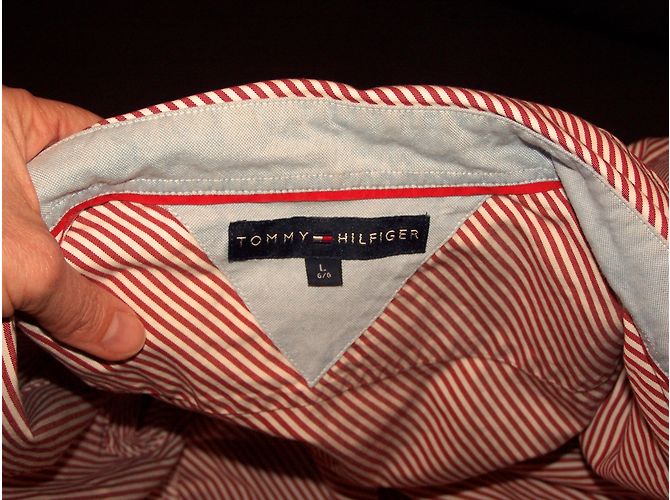 Camicia Tommy Hilfiger in cotone a righe bianco e rosso - vista 4