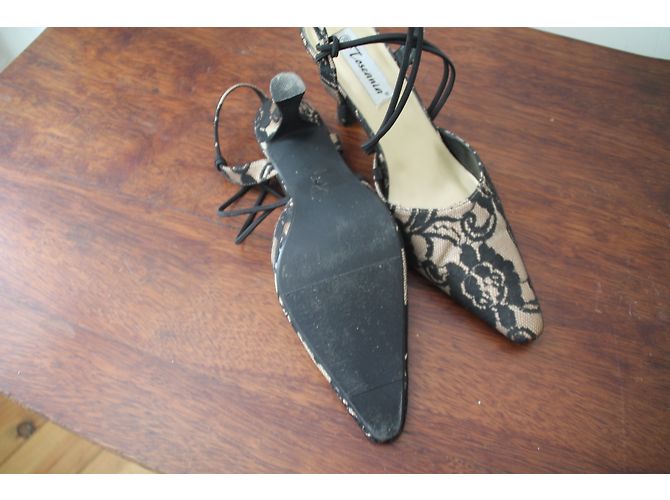 Autre Marque Décolleté in pizzo TOSCANIA nero e oro - vista 3