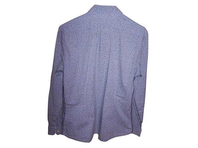 Camicia Diesel blu in cotone con motivo teschi taglia S - vista 2