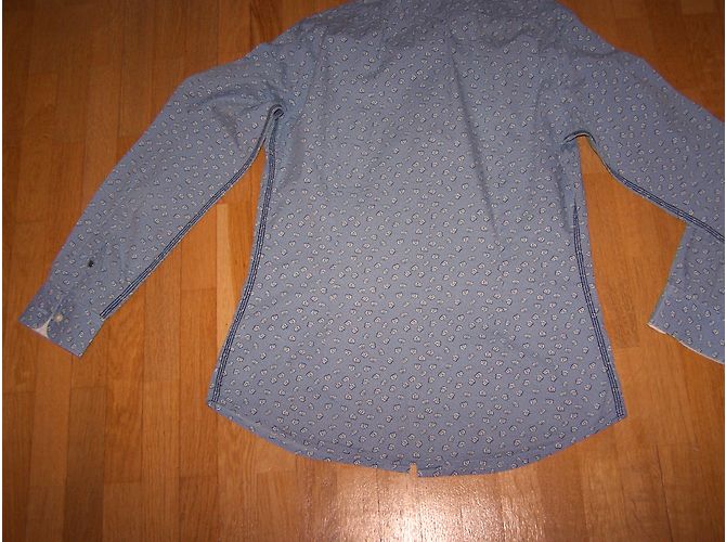 Camicia Diesel blu in cotone con motivo teschi taglia S - vista 3
