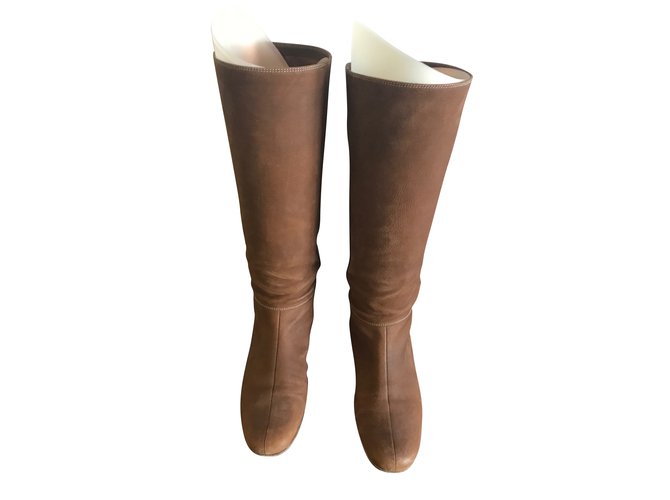 Prada Wildlederstiefel Hellbraun - Ansicht 2