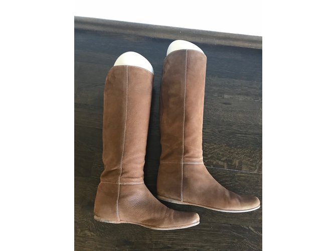 Prada Wildlederstiefel Hellbraun - Ansicht 3