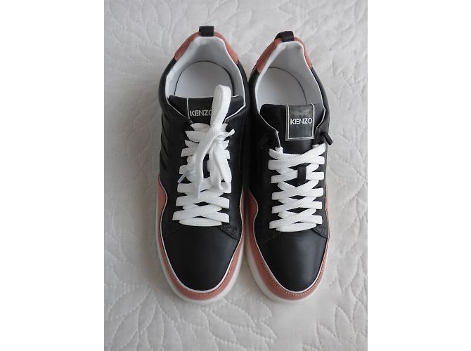 Sneakers Kenzo in pelle nera e rosa Taglia 40 Nero Bianco - vista 11