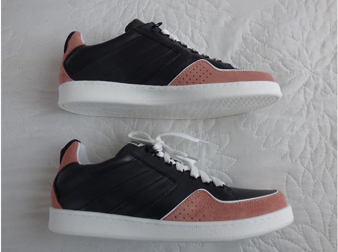 Sneakers Kenzo in pelle nera e rosa Taglia 40 Nero Bianco - vista 4