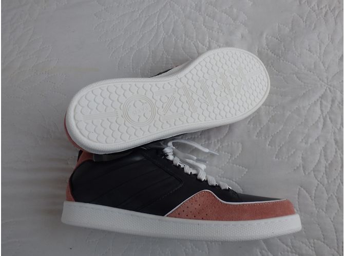 Sneakers Kenzo in pelle nera e rosa Taglia 40 Nero Bianco - vista 5