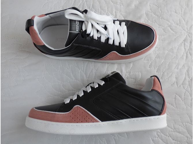 Sneakers Kenzo in pelle nera e rosa Taglia 40 Nero Bianco - vista 8