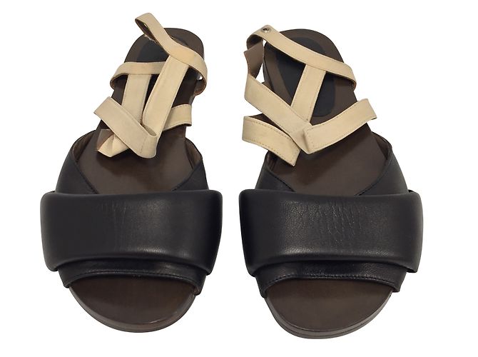 Sandali Marni in pelle marrone cioccolato Marrone scuro - vista 2
