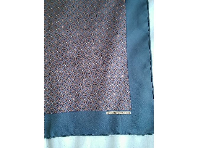 Lenço de seda Hermès Rosa e Azul - vista 3