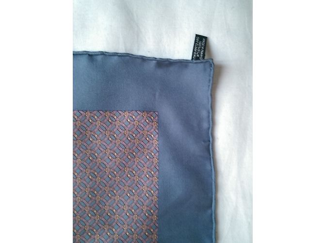Lenço de seda Hermès Rosa e Azul - vista 4