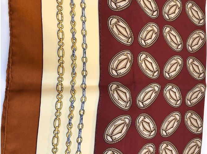 Sciarpa vintage "Les must de Cartier" Marrone - vista 10