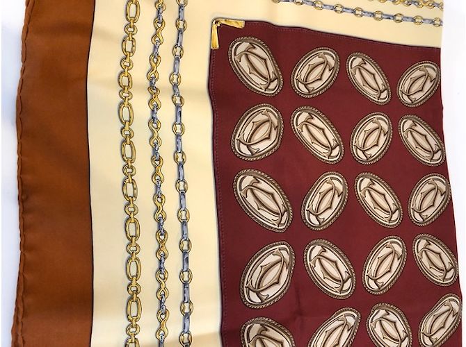 Sciarpa vintage "Les must de Cartier" Marrone - vista 11